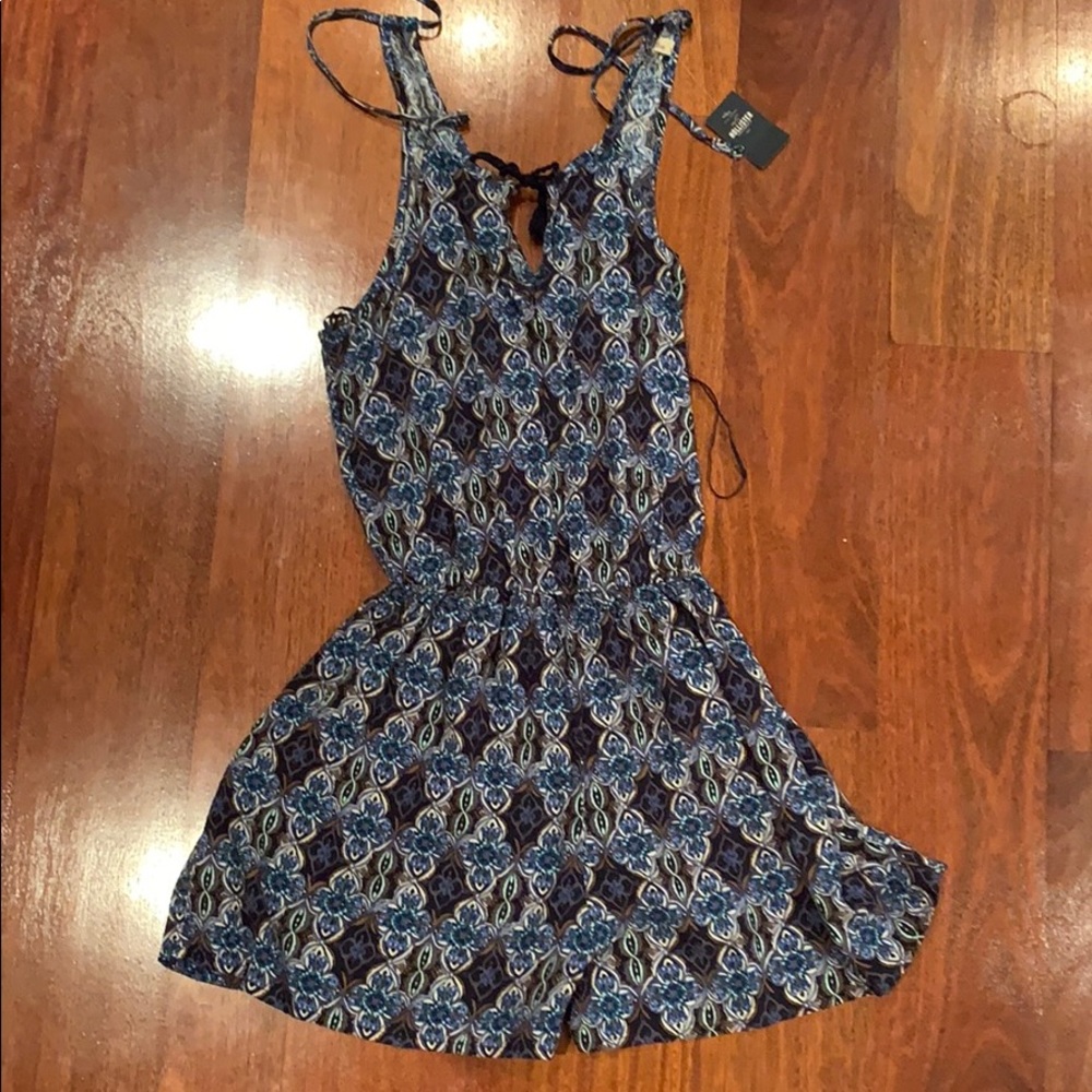 Hollister blue multicolored romper